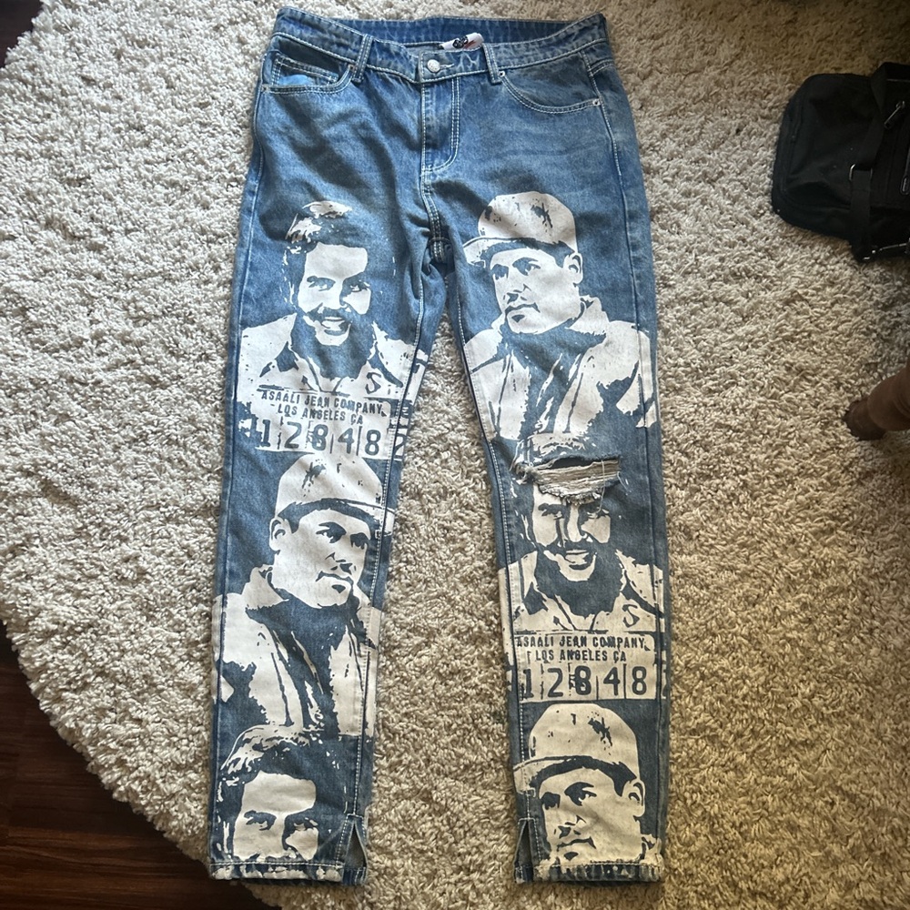 Rare blue n white Asaalico jeans